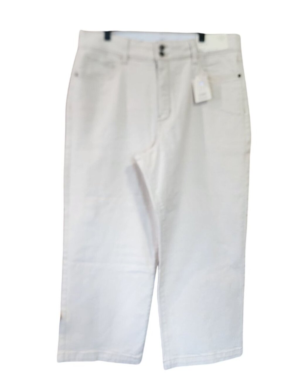 St John's Bay High Rise Wide Leg Womens Oatmeal color Jeans Womens Size 16P NWT